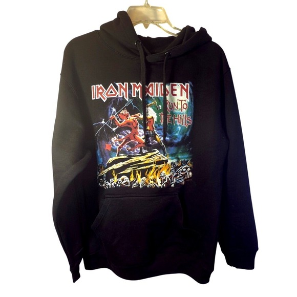 Iron Maiden Other - Iron Maiden Run to the Hills Black Hoodie Sweatshirt Graphic Print Size Medium
